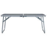 NNEVL Folding Camping Table Grey Aluminium 60x40 cm