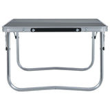 NNEVL Folding Camping Table Grey Aluminium 60x40 cm