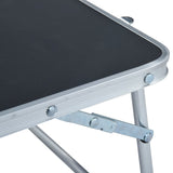 NNEVL Folding Camping Table Grey Aluminium 60x40 cm