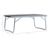NNEVL Folding Camping Table Grey Aluminium 60x40 cm