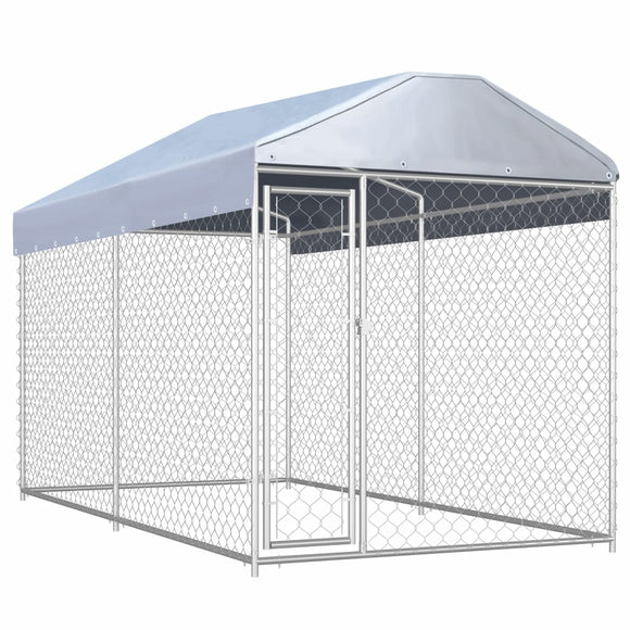 NNEVL Outdoor Dog Kennel with Canopy Top 382x192x225 cm