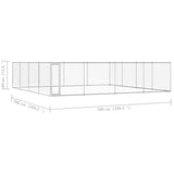 NNEVL Outdoor Dog Kennel Galvanised Steel 760x760x185 cm