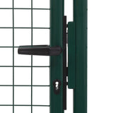 NNEVL Fence Gate Steel 100x125 cm Green