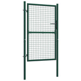 NNEVL Fence Gate Steel 100x150 cm Green