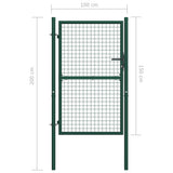 NNEVL Fence Gate Steel 100x150 cm Green