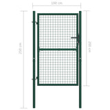 NNEVL Fence Gate Steel 100x200 cm Green