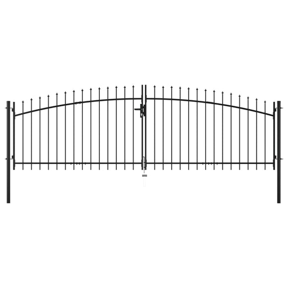 NNEVL Double Door Fence Gate with Spear Top 400x175 cm