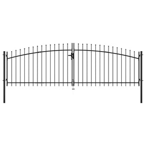 NNEVL Double Door Fence Gate with Spear Top 400x200 cm