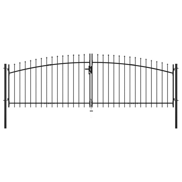 NNEVL Double Door Fence Gate with Spear Top 400x200 cm