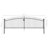 NNEVL Double Door Fence Gate with Spear Top 400x200 cm