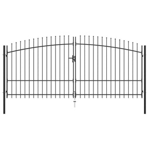 NNEVL Double Door Fence Gate with Spear Top 400x225 cm