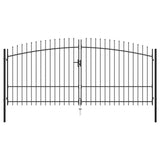 NNEVL Double Door Fence Gate with Spear Top 400x225 cm