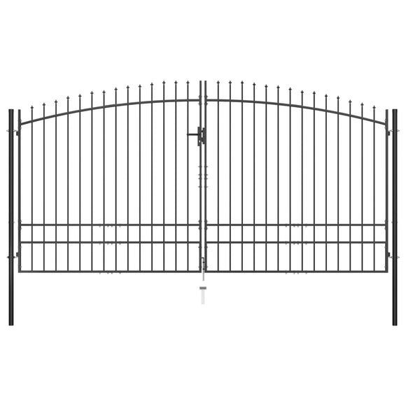 NNEVL Double Door Fence Gate with Spear Top 400x248 cm
