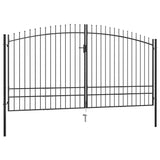 NNEVL Double Door Fence Gate with Spear Top 400x248 cm