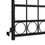 NNEVL Fence Gate with Arched Top Steel 89x200 cm Black