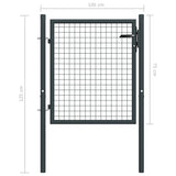 NNEVL Mesh Garden Gate Galvanised Steel 100x125 cm Grey