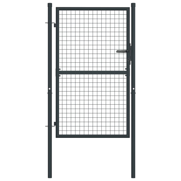 NNEVL Mesh Garden Gate Galvanised Steel 100x175 cm Grey