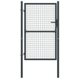 NNEVL Mesh Garden Gate Galvanised Steel 100x225 cm Grey