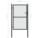 NNEVL Mesh Garden Gate Galvanised Steel 100x225 cm Grey