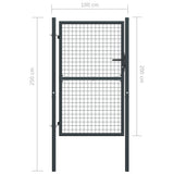 NNEVL Mesh Garden Gate Galvanised Steel 100x250 cm Grey