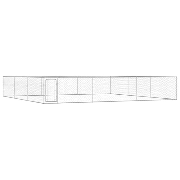 NNEVL Outdoor Dog Kennel Galvanised Steel 6x6x1 m