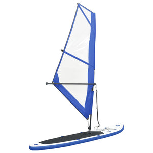 NNEVL Inflatable Stand Up Paddleboard with Sail Set Blue and White