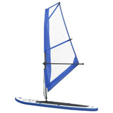 NNEVL Inflatable Stand Up Paddleboard with Sail Set Blue and White