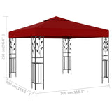 NNEVL Gazebo 3x3 m Wine Red