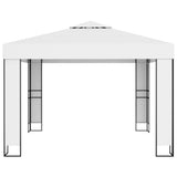 NNEVL Gazebo with Double Roof 3x3 m White