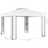 NNEVL Gazebo with Double Roof 3x3 m White