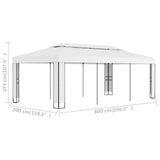 NNEVL Gazebo with Double Roof 3x6 m White