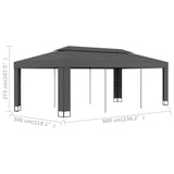 NNEVL Gazebo with Double Roof 3x6 m Anthracite