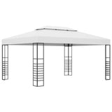 NNEVL Garden Gazebo Powder-Coated Steel 4x3x2.7 m White