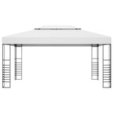 NNEVL Garden Gazebo Powder-Coated Steel 4x3x2.7 m White