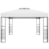 NNEVL Garden Gazebo Powder-Coated Steel 4x3x2.7 m White