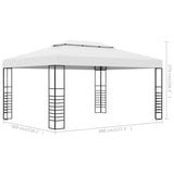 NNEVL Garden Gazebo Powder-Coated Steel 4x3x2.7 m White