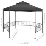 NNEVL Garden Gazebo 323x275x265 cm Anthracite