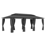 NNEVL Gazebo with Curtains 600x298x270 cm Anthracite