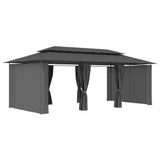NNEVL Gazebo with Curtains 600x298x270 cm Anthracite