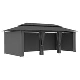 NNEVL Gazebo with Curtains 600x298x270 cm Anthracite
