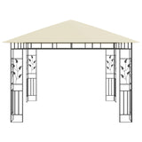 NNEVL Gazebo with Mosquito Net 3x3x2.73 m Cream 180 g/m²
