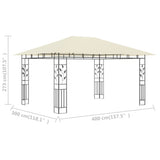 NNEVL Gazebo with Mosquito Net 4x3x2.73 m Cream 180 g/m²