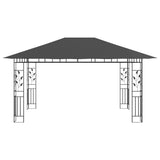 NNEVL Gazebo with Mosquito Net 4x3x2.73 m Anthracite 180 g/m²