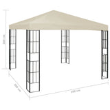 NNEVL Gazebo 3x3 m Cream