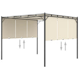 NNEVL Garden Gazebo with Side Curtain 3x3x2.25m Cream