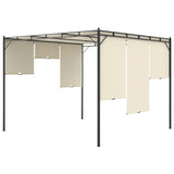 NNEVL Garden Gazebo with Side Curtain 3x3x2.25m Cream