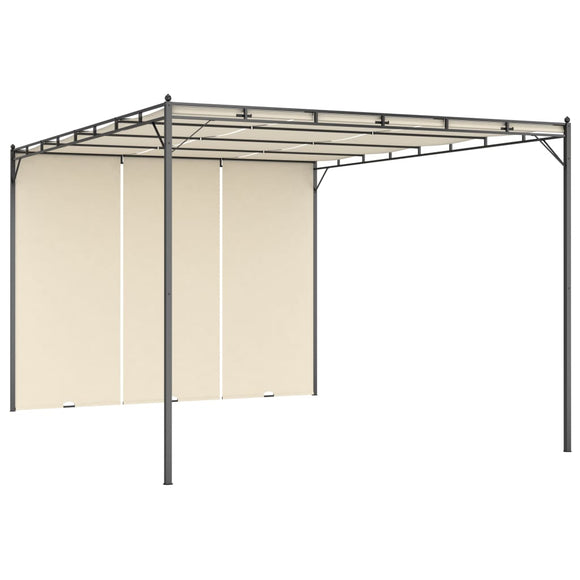 NNEVL Garden Gazebo with Side Curtain 4x3x2.25 m Cream