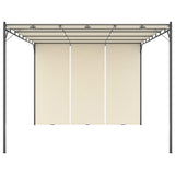 NNEVL Garden Gazebo with Side Curtain 4x3x2.25 m Cream