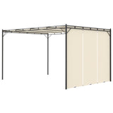 NNEVL Garden Gazebo with Side Curtain 4x3x2.25 m Cream