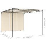 NNEVL Garden Gazebo with Side Curtain 4x3x2.25 m Cream